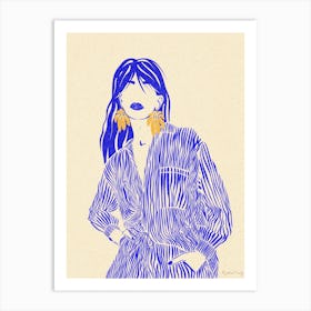 Woman In Blue 6 Art Print