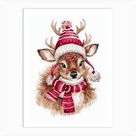 Deer In A Hat Art Print