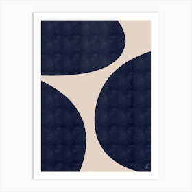 Dark Blue Shapes Art Print