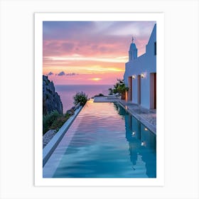 Sunset At The Villa Art Print