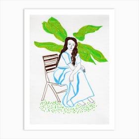 Sitting Lady Art Print