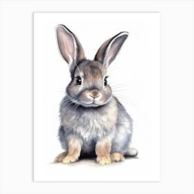 Baby Bunny Watercolour Nursery 6 Art Print