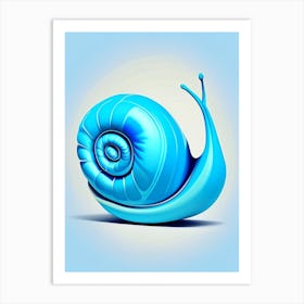 Full Body Snail Blue Pop Art Art Print