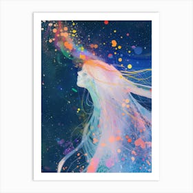 Girl In Space Art Print