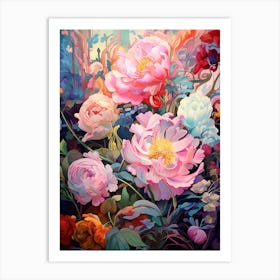 Colorful Garden Flowers Art Print