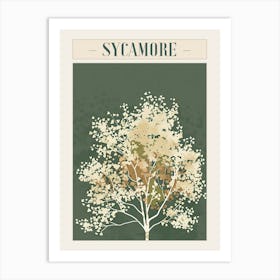 Sycamore Tree Minimal Japandi Illustration 2 Poster Art Print