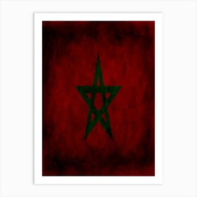 Morocco Flag Texture Art Print