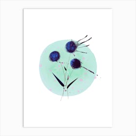 Quiet Growth - Minimalist Blue Flower Art Print