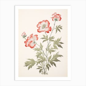 Botan Peony 3 Vintage Japanese Botanical Art Print