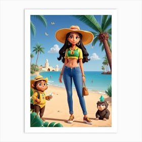 3d Animation Style Beautiful 19 Year Old Alluring Moroccan Wo 0 Art Print