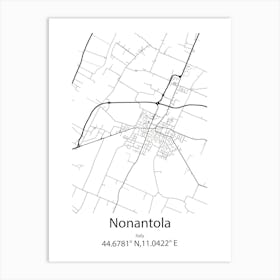 Nonantola,Italy Minimalist Map Art Print