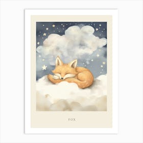 Sleeping Baby Fox 2 Nursery Poster Art Print