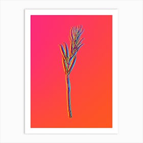 Neon Siberian Solomon's Seal Botanical in Hot Pink and Electric Blue n.0584 Art Print