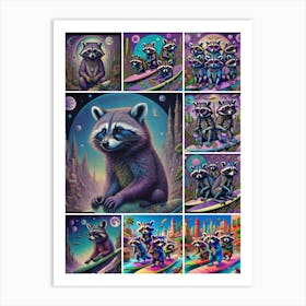 Raccoons Art Print