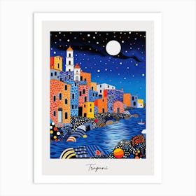 Poster Of Trapani, Italy, Illustration In The Style Of Pop Art 1 Art Print