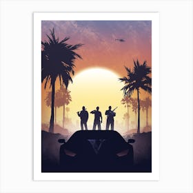Grand Theft Auto silhouette Art Print