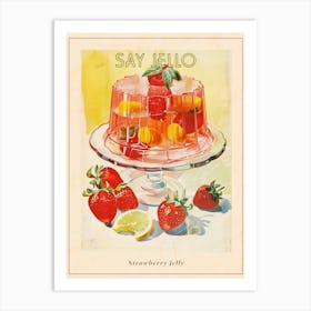 Strawberry Jelly Retro Cookbook Inspired 3 Poster Art Print