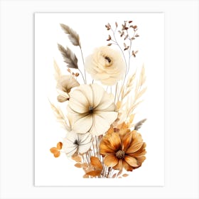 Autumn flower bouquet Art Print