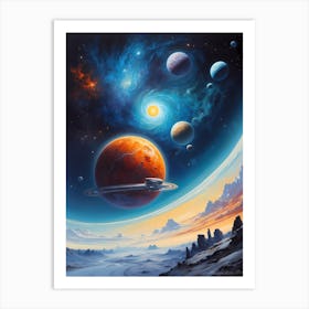 Planets In Space 4 Art Print