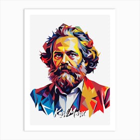 Karl Marx 01 Portrait WPAP Pop Art Art Print