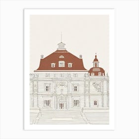 Linderhof Palace Ettal Boho Landmark Illustration Art Print