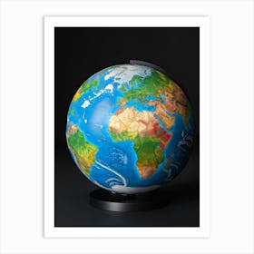 An Illustrious Piece Of Digital Render Of A Globe Highlighting Every Continent On Planet Earth Pred (4) Art Print