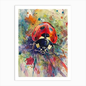 Ladybug Colourful Watercolour 2 Art Print