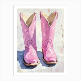 Pink Cowboy Boots 8 Art Print