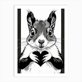 I Love Squirrels A Squirrel Holding A Heart 1 Art Print