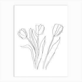 Minimal Tulips Art Print
