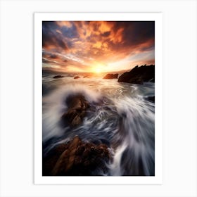 Sunset Over The Ocean 1 Art Print