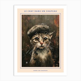 Kitsch Cat In A Beret 4 Poster Art Print