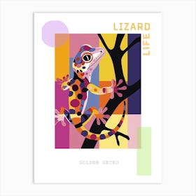 Golden Gecko Abstract Modern Illustration 4 Poster Art Print