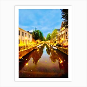 Amsterdam Canal At Dusk Art Print