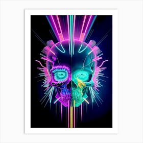 Neon Skull 3 Art Print