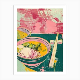 Japanese Food Duotone Silkscreen 1 Art Print