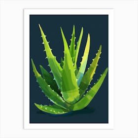 Aloe Vera Plant Minimalist Illustration 4 Art Print