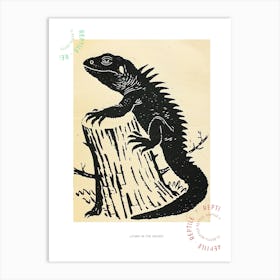 Lizard In The Woods Bold Block 3 Poster Art Print