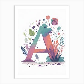 Colorful Letter A Illustration 130 Art Print