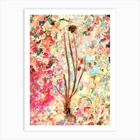Impressionist Allium Foliosum Botanical Painting in Blush Pink and Gold Art Print