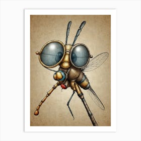 Steampunk Dragonfly Art Print