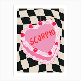 Scorpio Zodiac Heart Cake Art Print