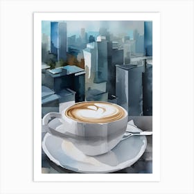 Coffee And Cityscape Art Print