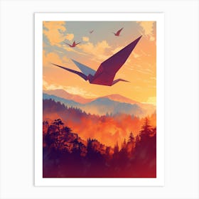 Origami Bird Art Print