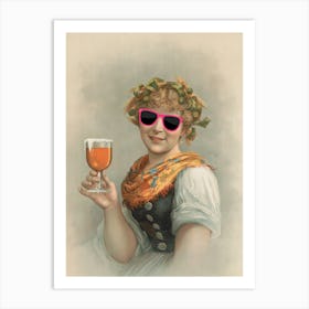 Girl With A Glass Of Beer Art Print