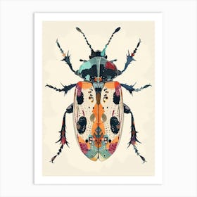Colourful Insect Illustration Flea Beetle 12 Art Print