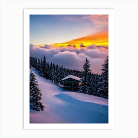 Hemsedal, Norway Sunrise Skiing Poster Art Print