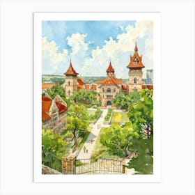 Storybook Illustration The University Of Austin Texas 2 Art Print