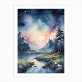 Landscape Watercolor Painting Art Print