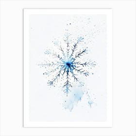 Individual, Snowflakes, Minimalist Watercolour 3 Art Print
